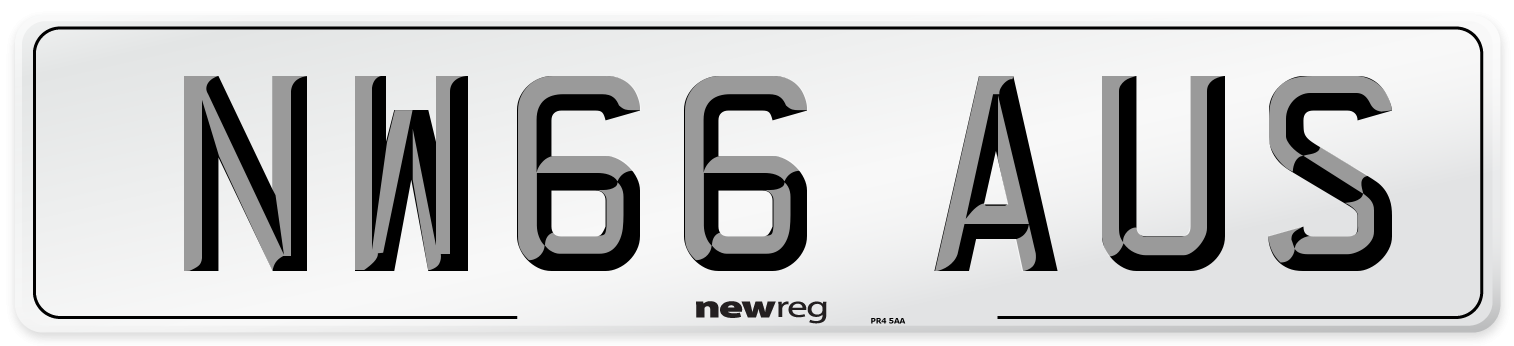 NW66 AUS Number Plate from New Reg
